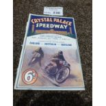 Speedway : Crystal Palace - England v Australia v