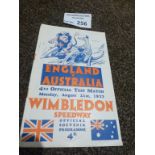 Speedway : Wimbledon - England v Australia 4th Tes