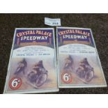 Speedway : Crystal Palace progs (2) v Lea Bridge 1