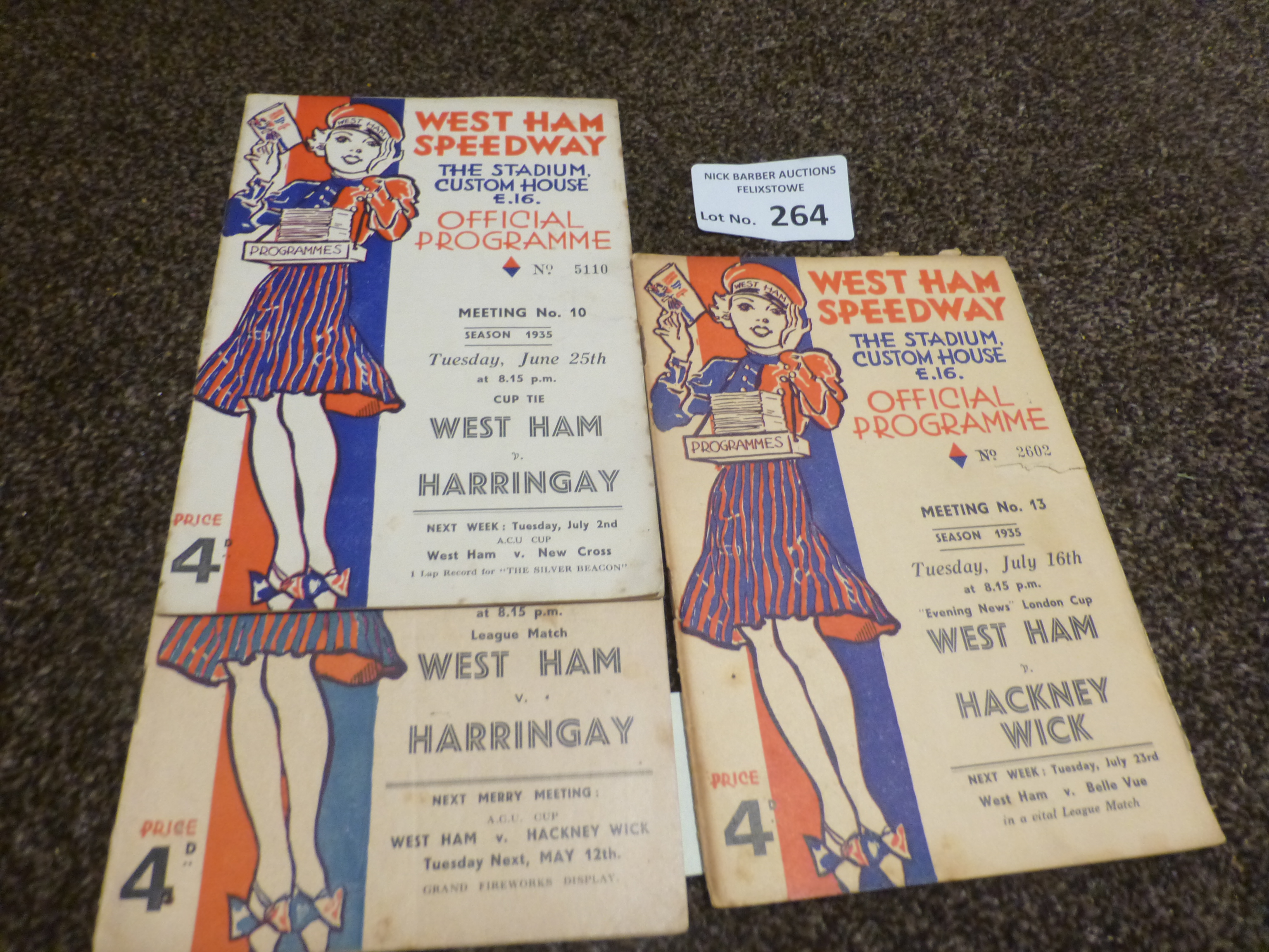 Speedway : West Ham programmes (3) v Harringay 25/