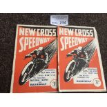 Speedway : New Cross progs (2) Harringay 26/07/193