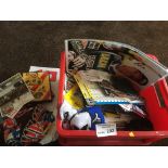 Speedway : Box of mixed memorabilia inc DVD's, sca