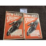 Speedway : New Cross progs (2) v West Ham 22/08/19