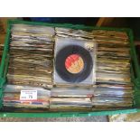 Records : Box of 7" singles - in heavy green box -