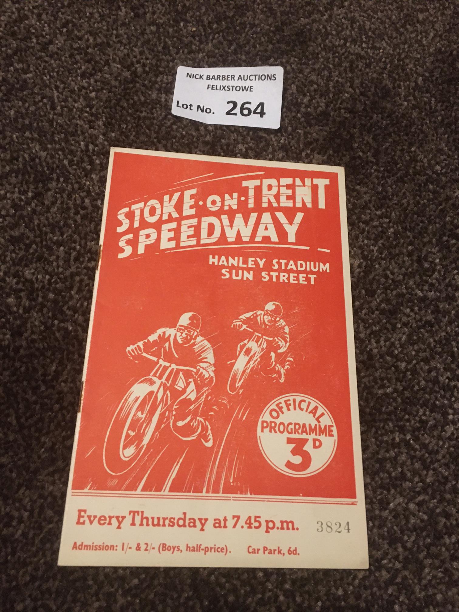 Speedway : Stoke v Newcastle 08/06/1939 rare progr