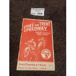 Speedway : Stoke v Newcastle 08/06/1939 rare progr