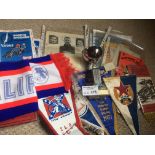 Speedway : Box of various items inc pennants, auto