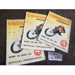 Speedway : Wimbledon - progs (3) v Wembley 02/08/1