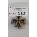 Militaria : German WW2 Iron Cross 1st class, one piece solid