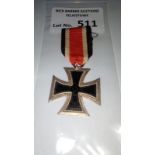 Militaria : German WW2 Iron Cross 2nd class, one piece solid
