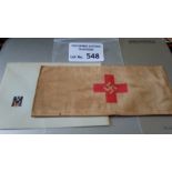 Militaria : German WW2 Red Cross armband and envel