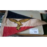 Militaria :German WW2 Luftwaffe Pennant - VF