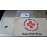 Militaria : German WW2 Red Cross armband and envel