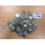 Coins : Bag of pre 1947 silver mostly KGV & KGVI -