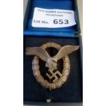 Militaria : German Luftwaffe Pilots badge in fitte