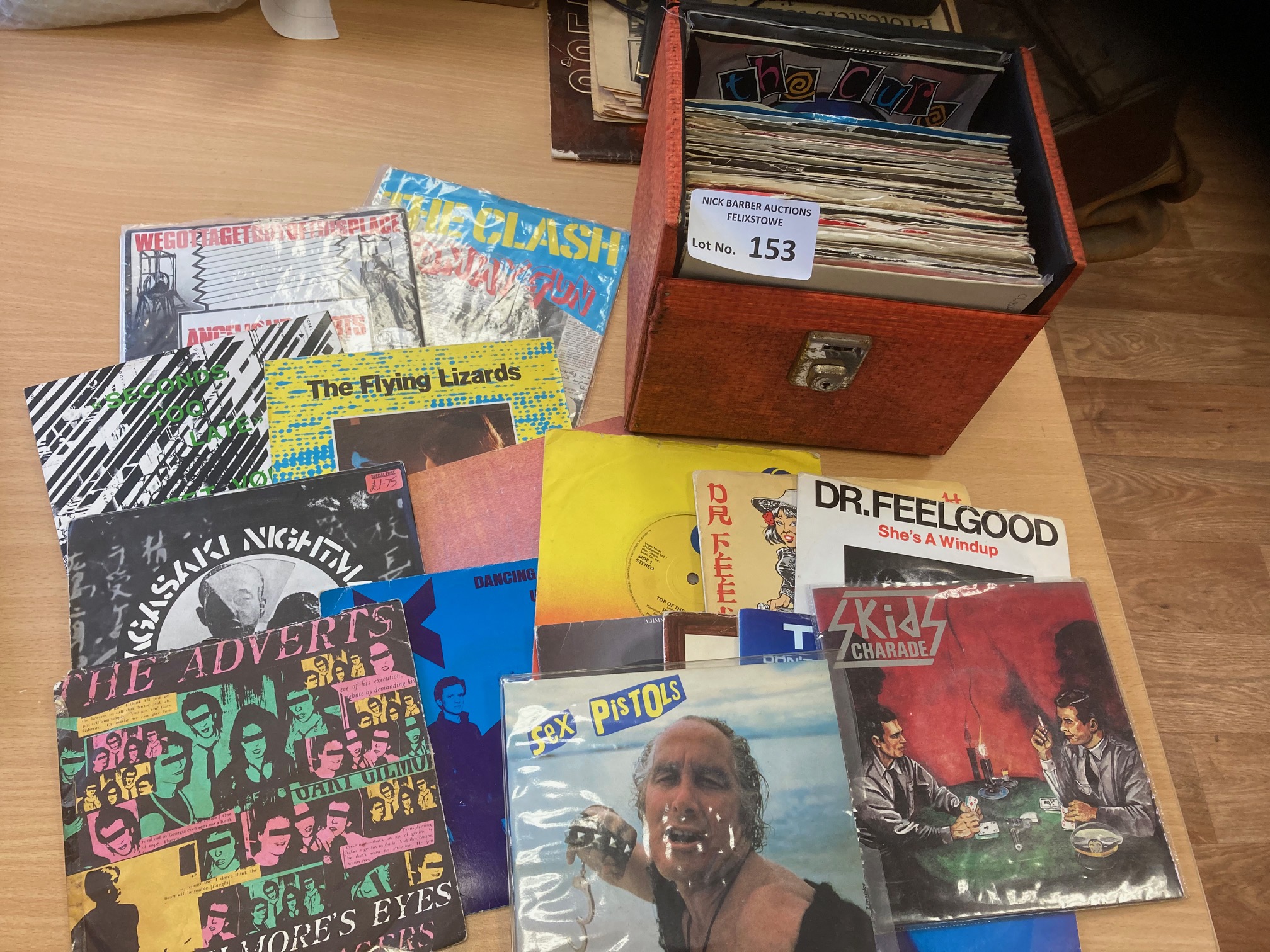 Records : 65 Punk 45's in a case inc Sex Pistols.