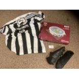 Football : various Newcastle shirt, match worn boo