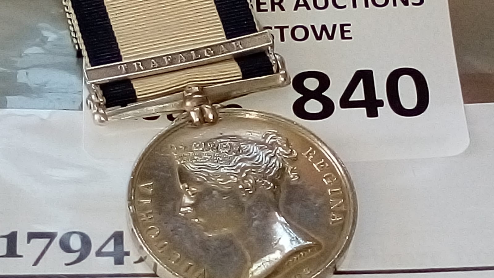 Militaria : Medal NGS Trafalgar to David Davis , a