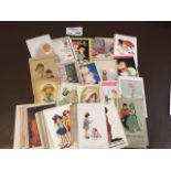 Postcards : Children - lovely collection of 100 ar