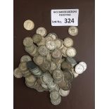 Coins : GB KGV silver shilling coins - varying con