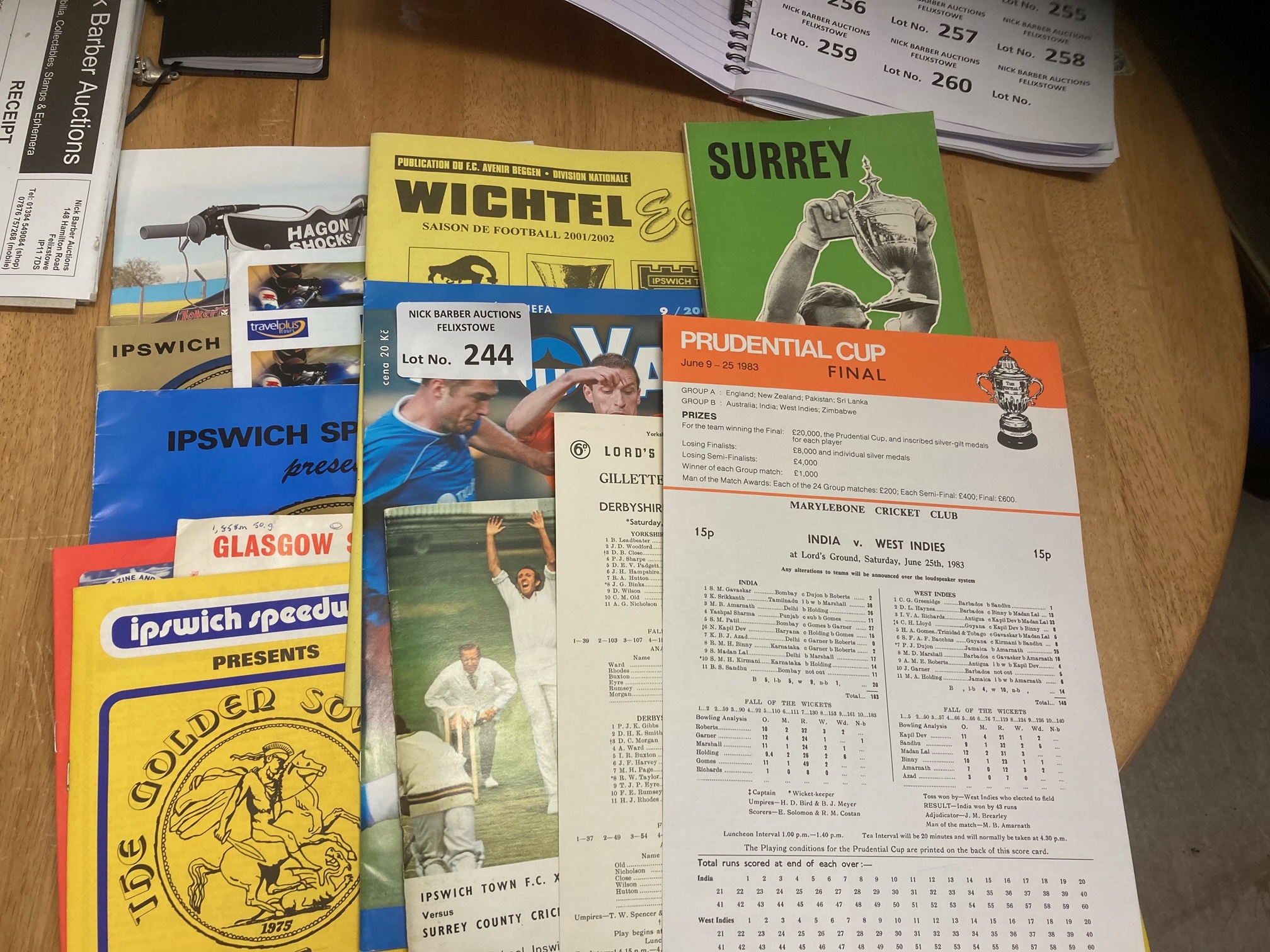 Sports Programmes : Mixed lot inc prog signed by O