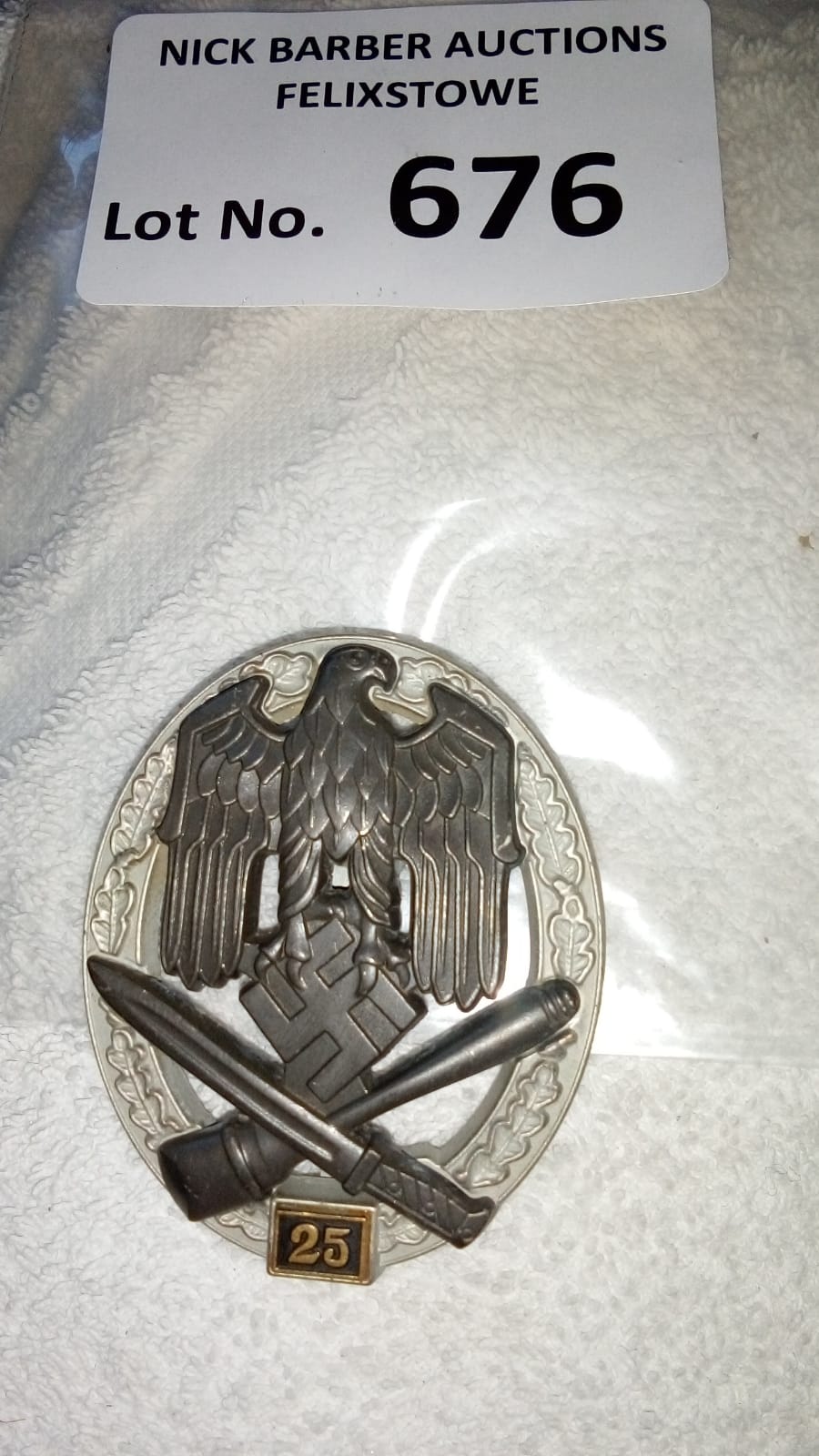 Militaria : German General Assault badge " 25 " -