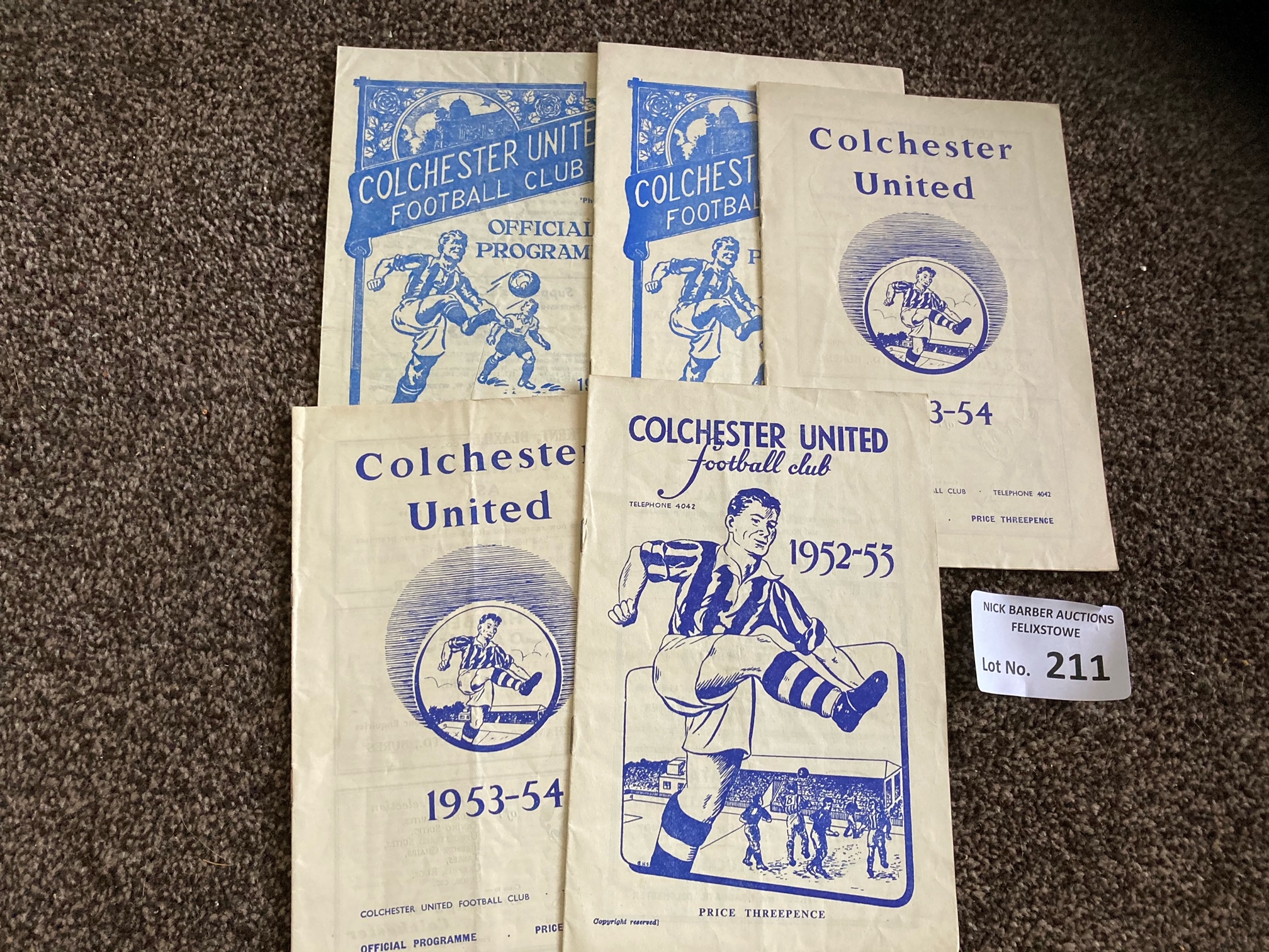 Football : Colchester programmes (5) v Chelmsford
