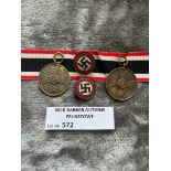 Militaria : German - 2x merit medals & 2 party bad