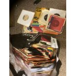 Records : A large bag of 250 7" singles nice lot i