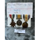Militaria : 1914 Trios medal group to Pte. J Aughton AS