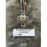 Militaria : German WWII Mothers Cross in silver -