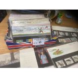 Stamps : Small box of 58 GB presentation packs wit