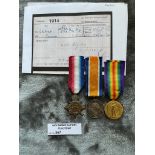 Militaria : 1914 Trios medal group to Dvr F Lemon R.F.A