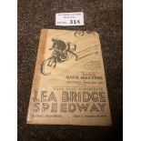 Speedway : Lea Bridge Handicap meeting programme 2