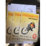 Speedway : Wimbledon programmes (3) v Wembley 17/0