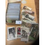 Postcards : A box of 450+ vintage postcards in s/c