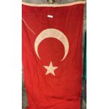 Militaria : Ottoman Turkish WW1 Flag. Approx 5 foo