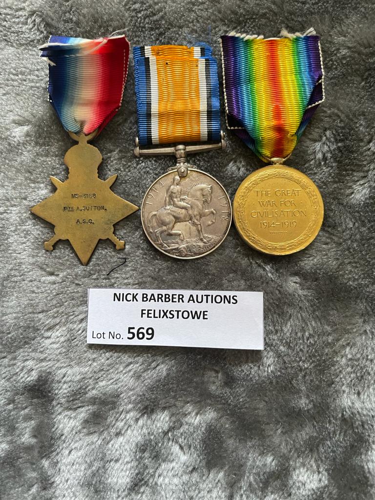 Militaria : 1914 Trio medal group to Pte A Sutt - Image 2 of 2