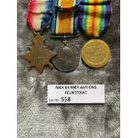 Militaria : 1914-15 Trios Medal group to Pte Suret