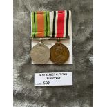 Militaria : WWII Defence medal & George V Faithful