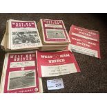 Football : West Ham home programmes 1956-1969/70 x