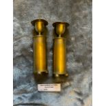 Militaria : Pair of Trench art candle sticks Stamp