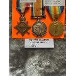 Militaria : 1914-15 Trios Medal group to Pte Horac