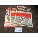 Speedway : Wembley - Eng v Australia 09/06/1938 -