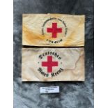 Militaria : 2 x German Red Cross Arm bands. Loshei