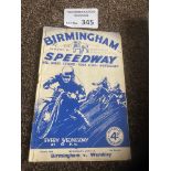 Speedway : Birmingham v Wembley programme 01/06/19