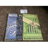 Speedway : Belle Vue programmes (2) v Wimbledon 29