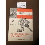 Football : European Cup Final programme Inter Mila