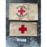 Militaria : 2 x German Red Cross Arm bands. Stampe