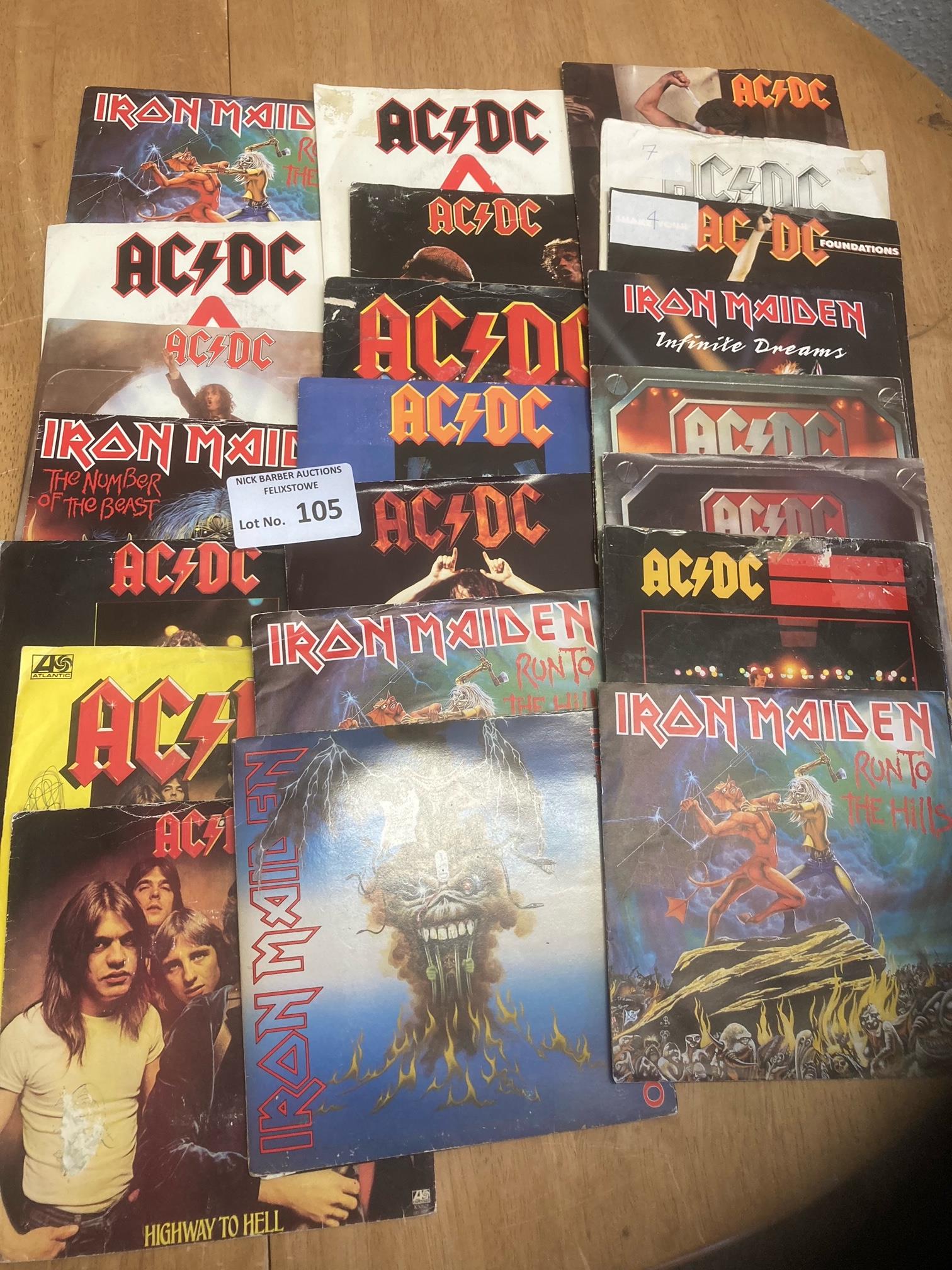Records : IRON MAIDEN / AC/DC picture sleeve singl